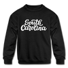 South Carolina Youth Sweatshirt - Hand Lettered Youth South Carolina Crewneck Sweatshirt - black