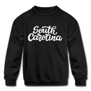 South Carolina Youth Sweatshirt - Hand Lettered Youth South Carolina Crewneck Sweatshirt - black