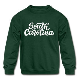 South Carolina Youth Sweatshirt - Hand Lettered Youth South Carolina Crewneck Sweatshirt