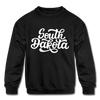 South Dakota Youth Sweatshirt - Hand Lettered Youth South Dakota Crewneck Sweatshirt - black
