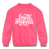 South Dakota Youth Sweatshirt - Hand Lettered Youth South Dakota Crewneck Sweatshirt - neon pink