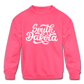 South Dakota Youth Sweatshirt - Hand Lettered Youth South Dakota Crewneck Sweatshirt