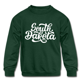 South Dakota Youth Sweatshirt - Hand Lettered Youth South Dakota Crewneck Sweatshirt