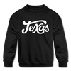 Texas Youth Sweatshirt - Hand Lettered Youth Texas Crewneck Sweatshirt - black