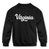 Virginia Youth Sweatshirt - Hand Lettered Youth Virginia Crewneck Sweatshirt - black