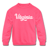 Virginia Youth Sweatshirt - Hand Lettered Youth Virginia Crewneck Sweatshirt
