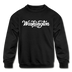 Washington Youth Sweatshirt - Hand Lettered Youth Washington Crewneck Sweatshirt - black
