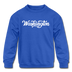 Washington Youth Sweatshirt - Hand Lettered Youth Washington Crewneck Sweatshirt - royal blue