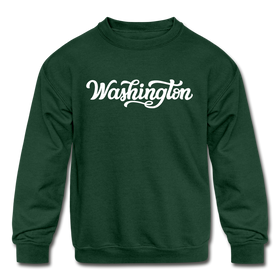 Washington Youth Sweatshirt - Hand Lettered Youth Washington Crewneck Sweatshirt