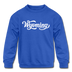 Wyoming Youth Sweatshirt - Hand Lettered Youth Wyoming Crewneck Sweatshirt - royal blue
