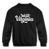 West Virginia Youth Sweatshirt - Hand Lettered Youth West Virginia Crewneck Sweatshirt - black