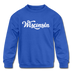 Wisconsin Youth Sweatshirt - Hand Lettered Youth Wisconsin Crewneck Sweatshirt - royal blue