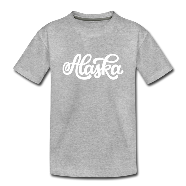 Alaska Youth T-Shirt - Hand Lettered Youth Alaska Tee - heather gray