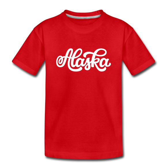 Alaska Youth T-Shirt - Hand Lettered Youth Alaska Tee - red