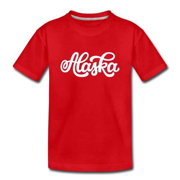 Alaska Youth T-Shirt - Hand Lettered Youth Alaska Tee - red