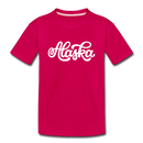 Alaska Youth T-Shirt - Hand Lettered Youth Alaska Tee - dark pink