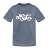 Alaska Youth T-Shirt - Hand Lettered Youth Alaska Tee - heather blue
