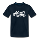 Alaska Youth T-Shirt - Hand Lettered Youth Alaska Tee - deep navy