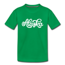Alaska Youth T-Shirt - Hand Lettered Youth Alaska Tee - kelly green