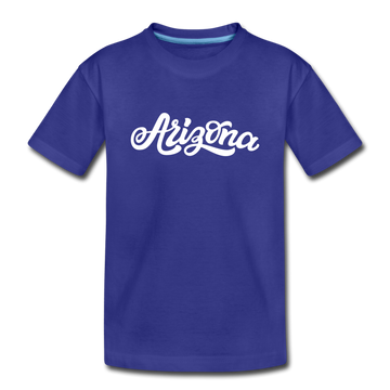 Arizona Youth T-Shirt - Hand Lettered Youth Arizona Tee - royal blue
