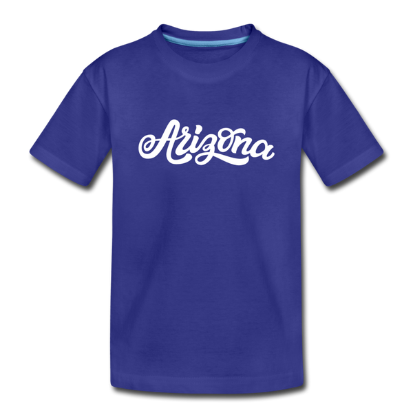 Arizona Youth T-Shirt - Hand Lettered Youth Arizona Tee - royal blue