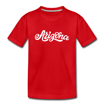 Arizona Youth T-Shirt - Hand Lettered Youth Arizona Tee - red
