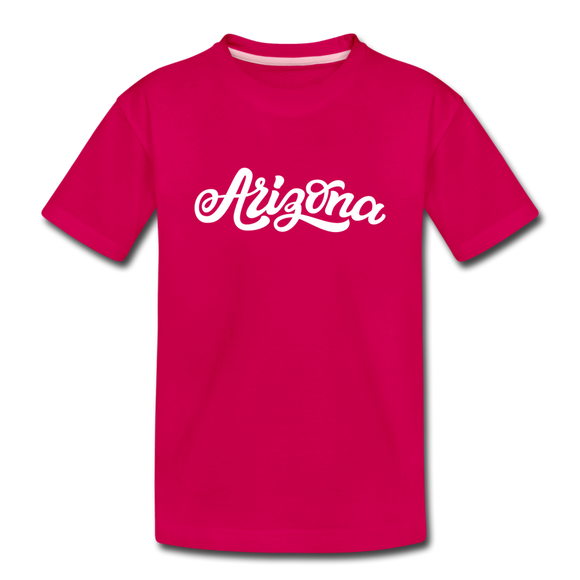 Arizona Youth T-Shirt - Hand Lettered Youth Arizona Tee - dark pink