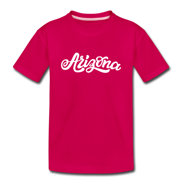 Arizona Youth T-Shirt - Hand Lettered Youth Arizona Tee - dark pink