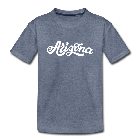 Arizona Youth T-Shirt - Hand Lettered Youth Arizona Tee - heather blue