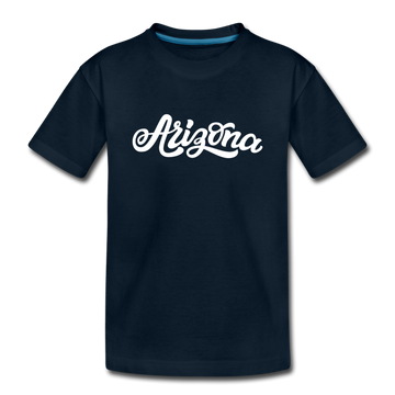 Arizona Youth T-Shirt - Hand Lettered Youth Arizona Tee - deep navy