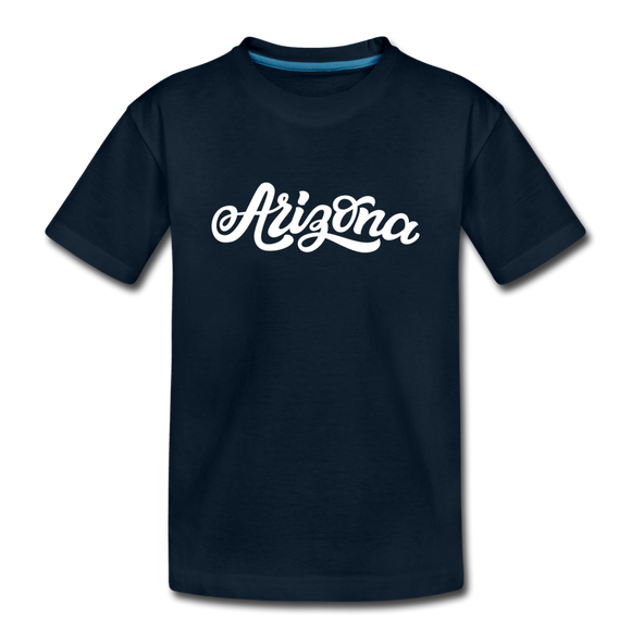 Arizona Youth T-Shirt - Hand Lettered Youth Arizona Tee - deep navy