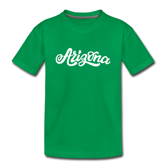 Arizona Youth T-Shirt - Hand Lettered Youth Arizona Tee - kelly green