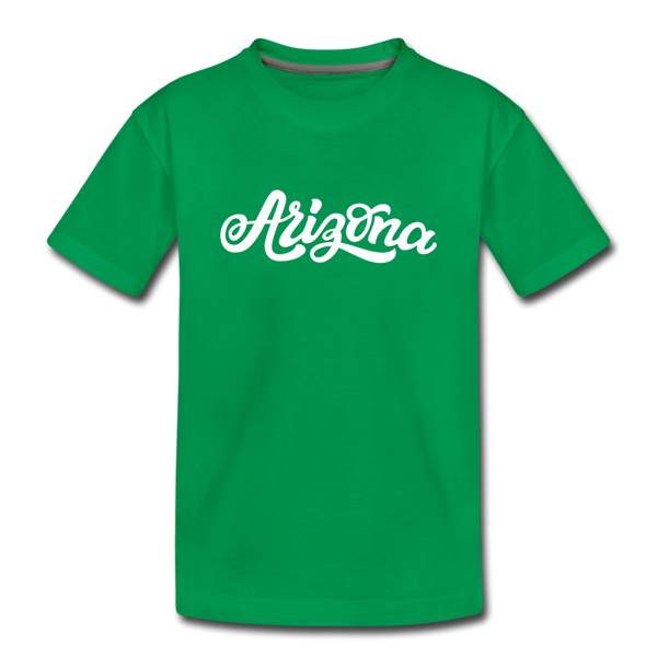 Arizona Youth T-Shirt - Hand Lettered Youth Arizona Tee - kelly green