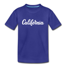 California Youth T-Shirt - Hand Lettered Youth California Tee - royal blue