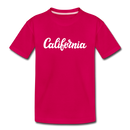 California Youth T-Shirt - Hand Lettered Youth California Tee - dark pink