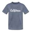 California Youth T-Shirt - Hand Lettered Youth California Tee - heather blue