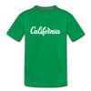 California Youth T-Shirt - Hand Lettered Youth California Tee - kelly green