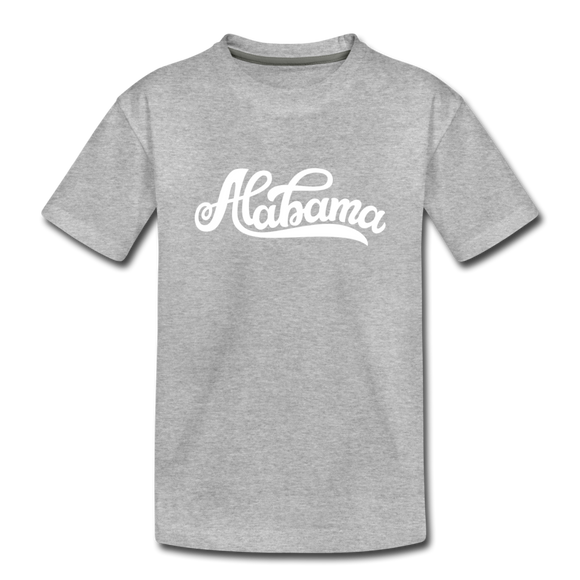 Alabama Youth T-Shirt - Hand Lettered Youth Alabama Tee - heather gray
