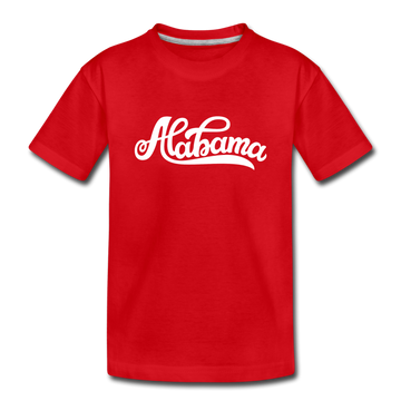 Alabama Youth T-Shirt - Hand Lettered Youth Alabama Tee - red
