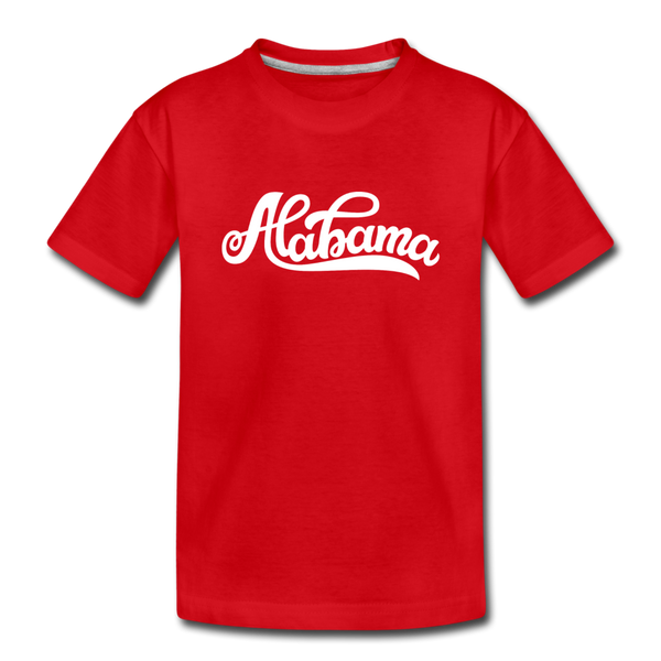 Alabama Youth T-Shirt - Hand Lettered Youth Alabama Tee - red
