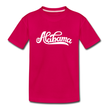 Alabama Youth T-Shirt - Hand Lettered Youth Alabama Tee - dark pink