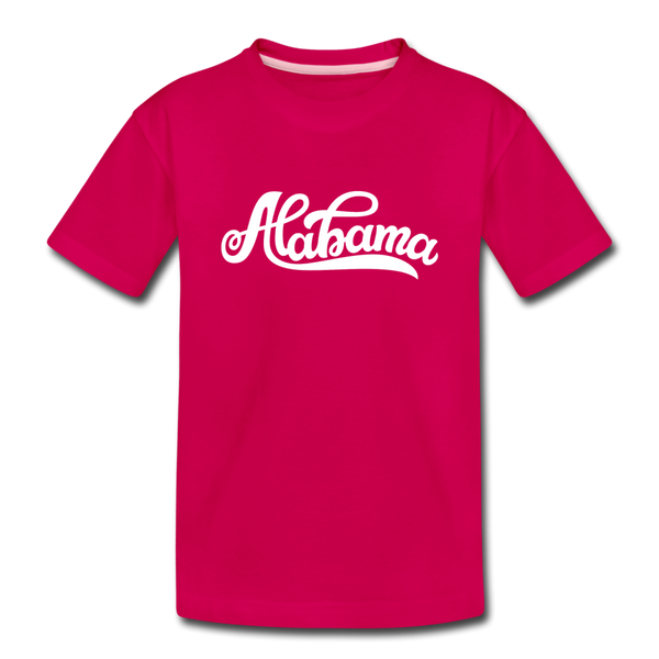 Alabama Youth T-Shirt - Hand Lettered Youth Alabama Tee - dark pink