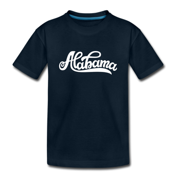 Alabama Youth T-Shirt - Hand Lettered Youth Alabama Tee - deep navy