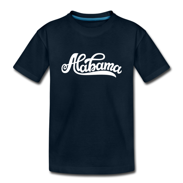 Alabama Youth T-Shirt - Hand Lettered Youth Alabama Tee - deep navy