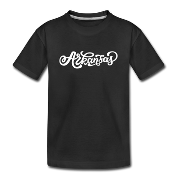 Arkansas Youth T-Shirt - Hand Lettered Youth Arkansas Tee - black