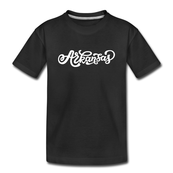 Arkansas Youth T-Shirt - Hand Lettered Youth Arkansas Tee - black