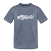 Arkansas Youth T-Shirt - Hand Lettered Youth Arkansas Tee - heather blue