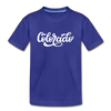Colorado Youth T-Shirt - Hand Lettered Youth Colorado Tee - royal blue