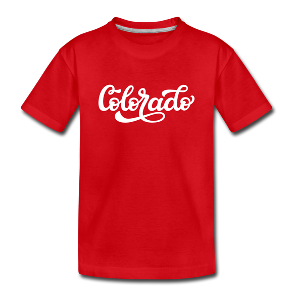 Colorado Youth T-Shirt - Hand Lettered Youth Colorado Tee - red