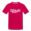 Colorado Youth T-Shirt - Hand Lettered Youth Colorado Tee - dark pink